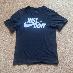 Nike Black Tee with White 'Just Do It' Logo